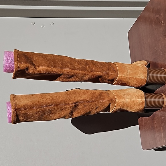 Blondo Waterproof Cow Suede Knee Length Blook Boots Heel 7.5 - Picture 4 of 15